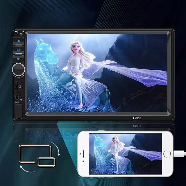 7 дюймов HD сенсорный экран Carplay Android Auto TF BT USB FM Hands Free резервная камера 2DIN автомобильное радио