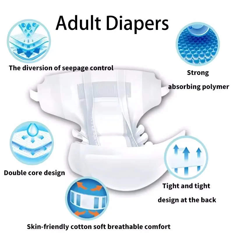 Hygiene Super Absorbent Adult Incontinence Products Adult Diapers M Good Comfort Multi-size Diapers High Water Absorption