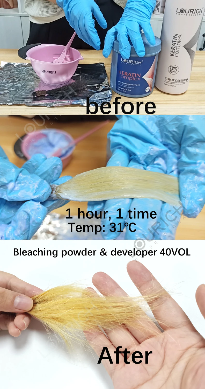 Wholesale Wig Bleaching Powder Permanent Hair Lightener Level 9 hydrogen peroxide and bleach powder Kit for wigs