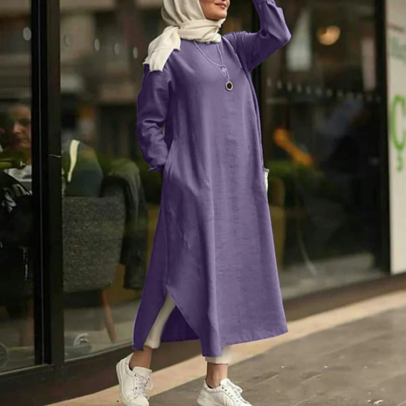 Оптовая продажа, Средний Восток, кафтан, однотонное простое длинное платье Дубая, мусульманская одежда, абайя, женские мусульманские платья