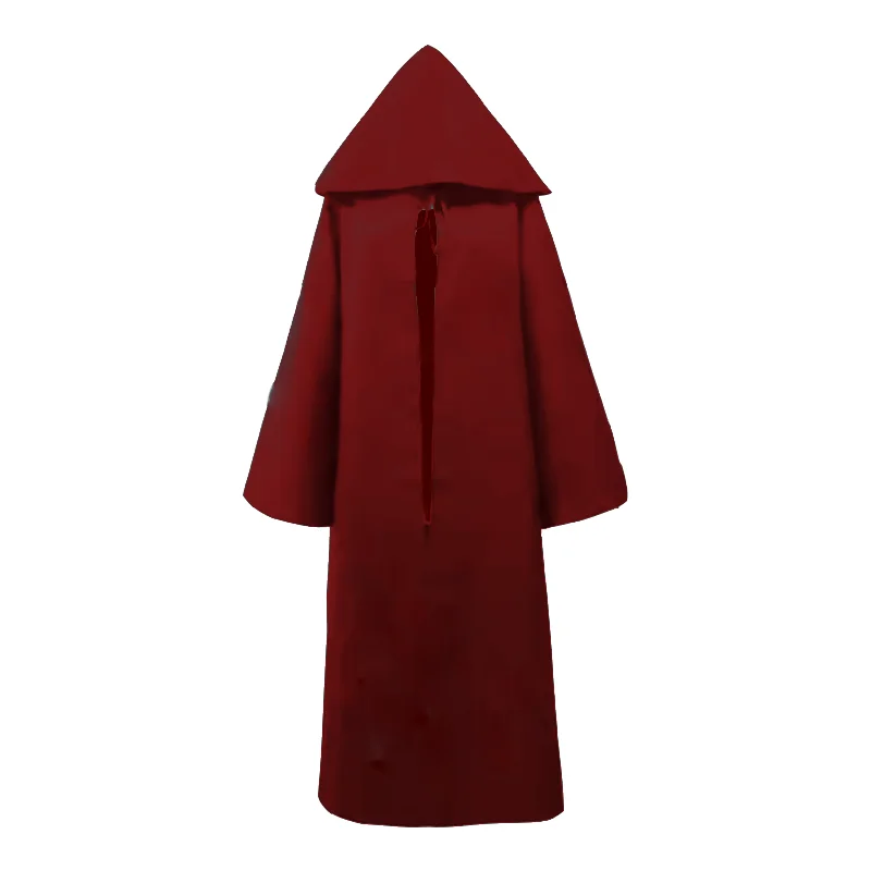 High Quality Unisex Halloween Medieval Hooded Cloak Gothic Renaissance Cosplay Cape Knight Robe in Medieval Style Unisex Adults