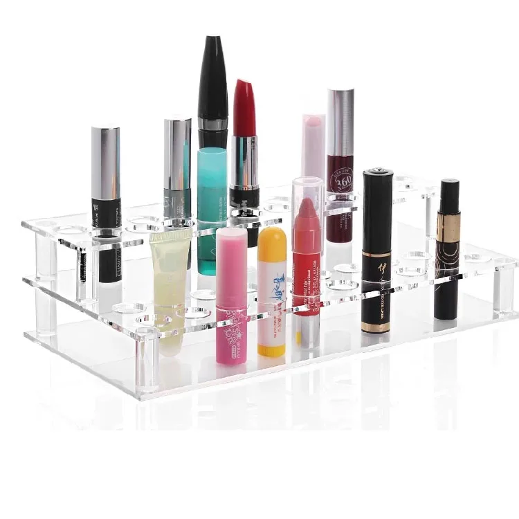Acrylic Clear Cosmetic Makeup Organizer Stand Shelf For Lipstick