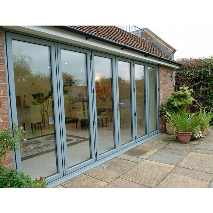 Accordion doors folding black exterior bifold exterior glass folding door system with screen