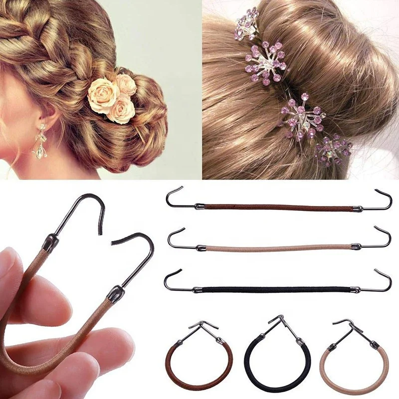 Factory wholesale mixed cheap elastic  ponytail holder hair ties silicon hair hooks