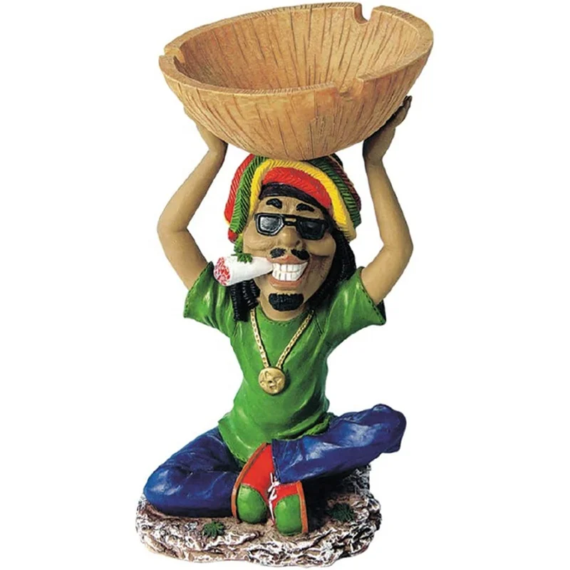 Custom craft Fun Cigarette Ashtray Unique Resin Rasta 3D figurine Cigar Ashtray gift