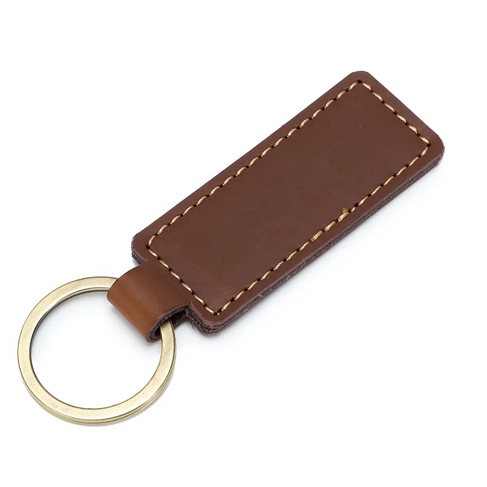 Keychain genuine leather pendant handmade retro Christmas Halloween small gift cowhide car keychain
