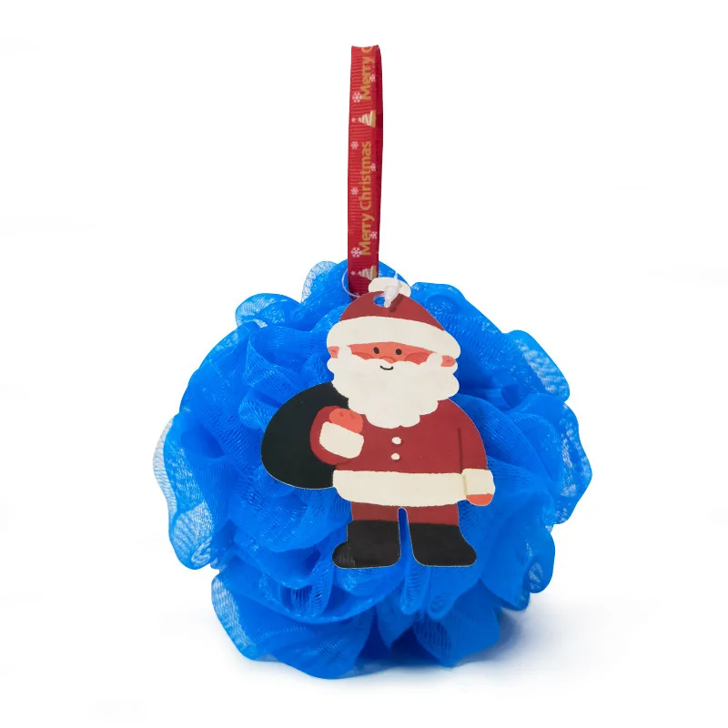 New Christmas Series Shower Ball Bubble Net Bath Flower Mesh Loofah Rubbing Bath Towel Holiday Gift Wholesale