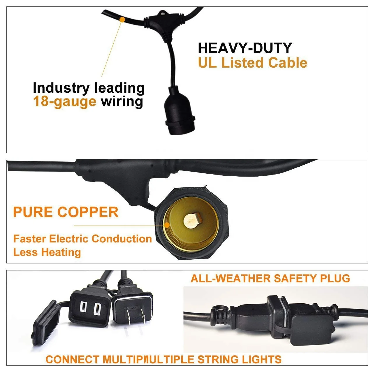 C7 C9 G40 Outdoor Waterproof Christmas Decorations RGB Color Changing String Lights For Cafe Patio