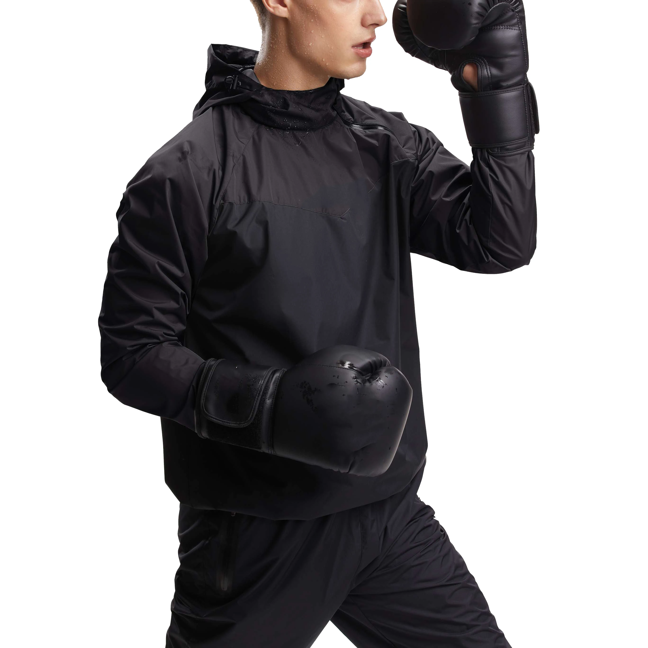 Custom Mens Sports Outdoor Waterproof Jacket Sweat Fabric Inside Long Sleeves Zip Up Vintage Track Jackets Sauna Suit For Men