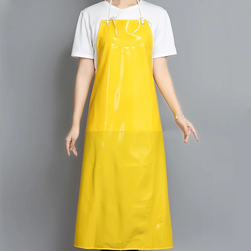 Professional Waterproof And Oilproof Soft Dishwashing Overalls Beef Tendon Soft Leather Aprons For Canteen And Kitchen Working
