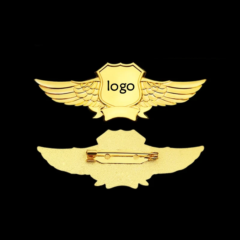Wholesale  customized  Metal Badge  Wings Angel Pilot Lapel  Pin Hard Soft Enamel  lapel Pin