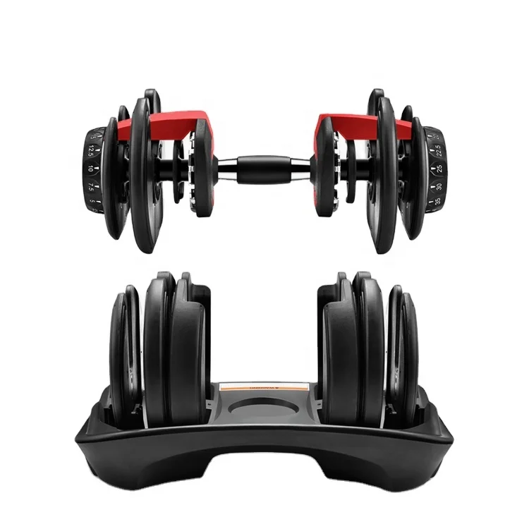 Gym Fitness Sport Equipment Weight Lifting Adjustable 5-40kg Man Use Big Dumbbell Set With Rack