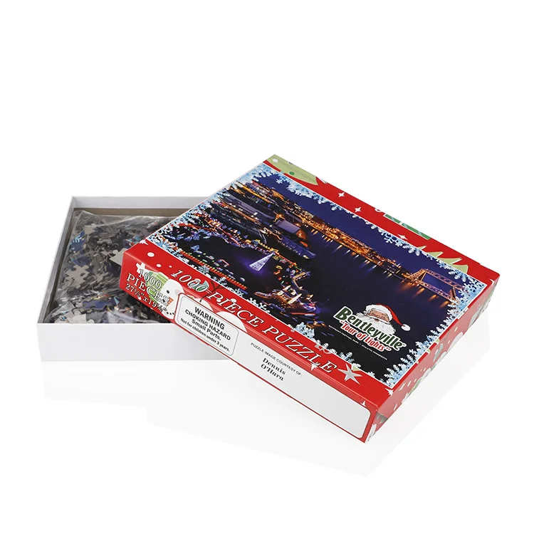 Custom 1000pcs Christmas Paper Jigsaw Puzzle Collection Educational DIY Cartoon Toy for Kids Aged 2-7 Years