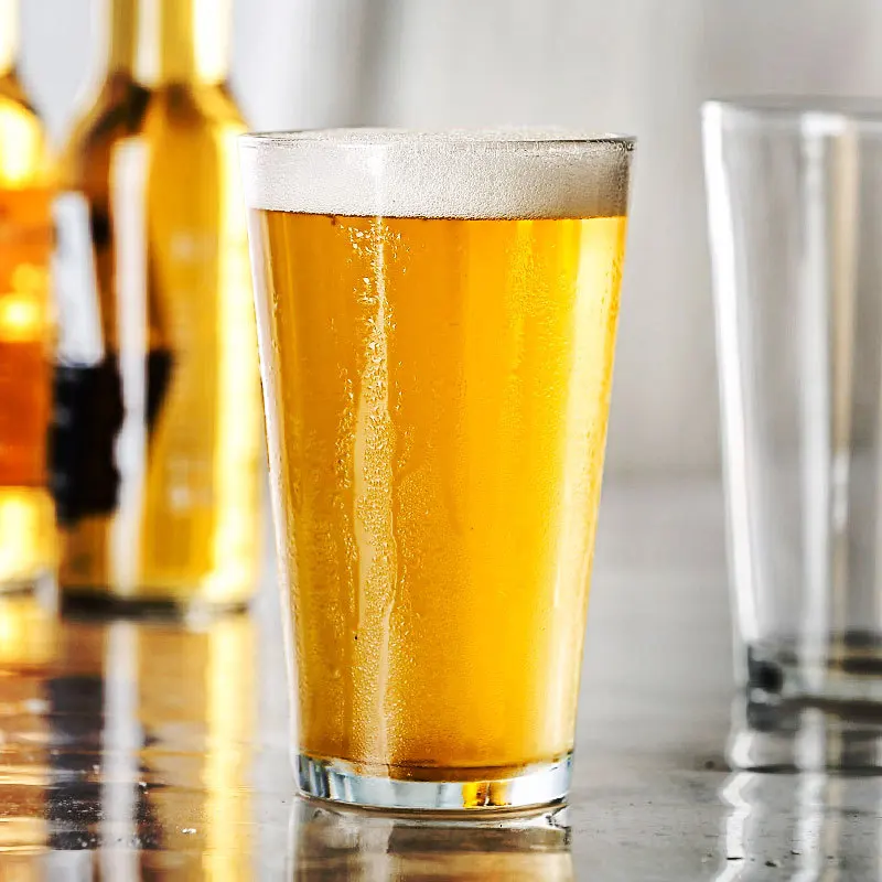 Пользовательский логотип 16 oz стеклянные пивные кружки оптом питьевое стекло
