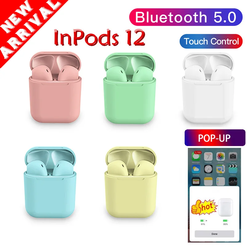  Беспроводные bluetooth-наушники Inpods 12 сенсорное управление беспроводные TWS 5