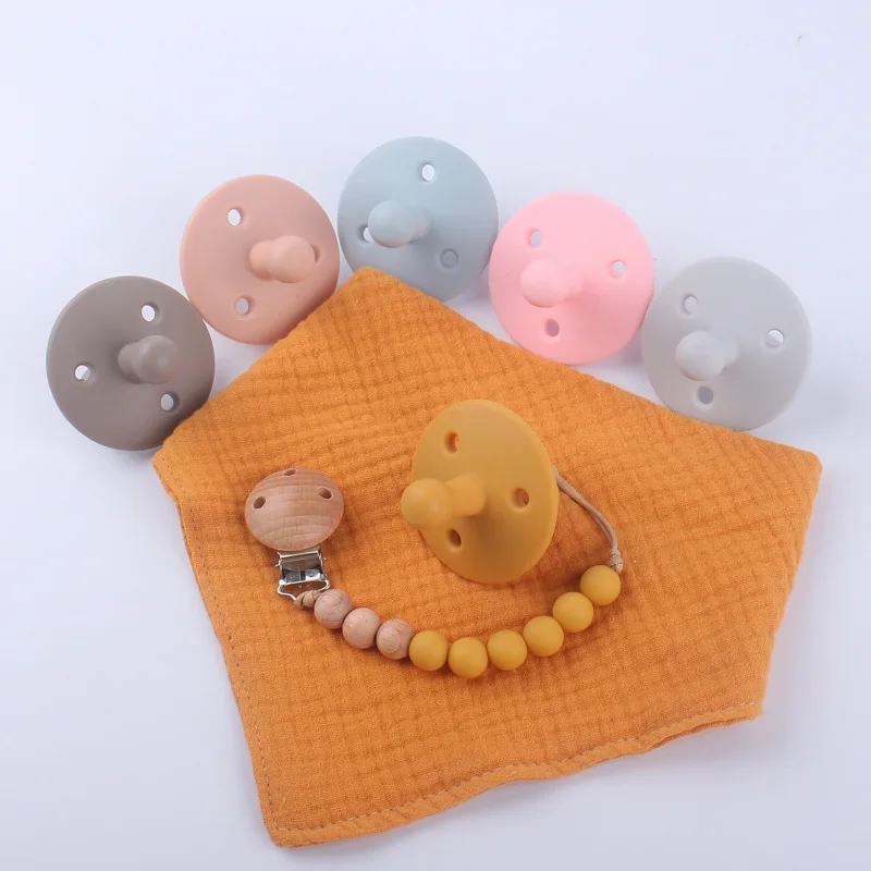 Pacifier Chain Dummy Paper Clip With Logo Print Soother Silicone Infant Baby Bibs Pacifiers