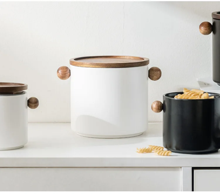 Coffee Powder Beans Ceramics Tea Cans sealed Jars Food Grade Candy Jars Moisture-proof Kitchen Cereals Snack Storage Boxes