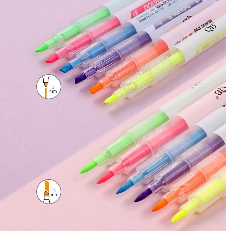 
Top manufacturer highlighter pen 6 colors indelible markers students fluorescent highlighter marker 