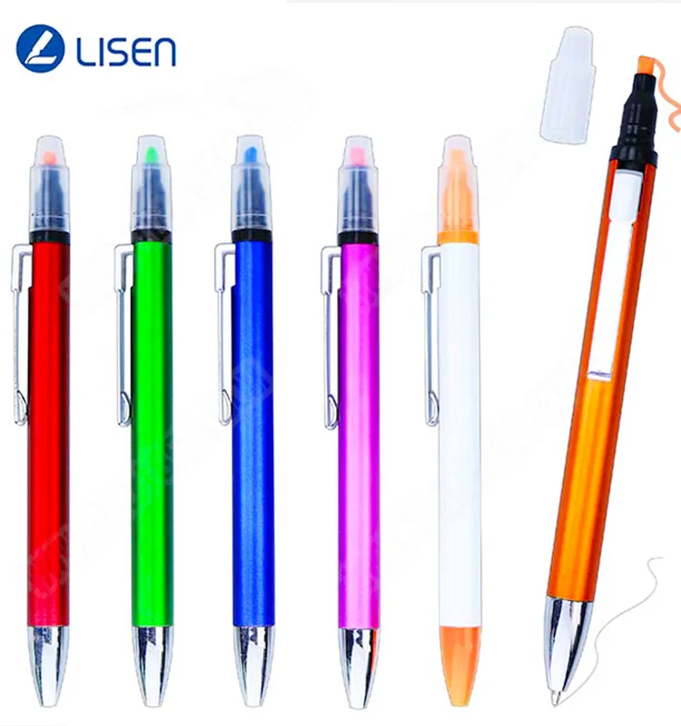 Multifunction multicolor pen 6 color  ballpoint pen promotional marker highlighter pen