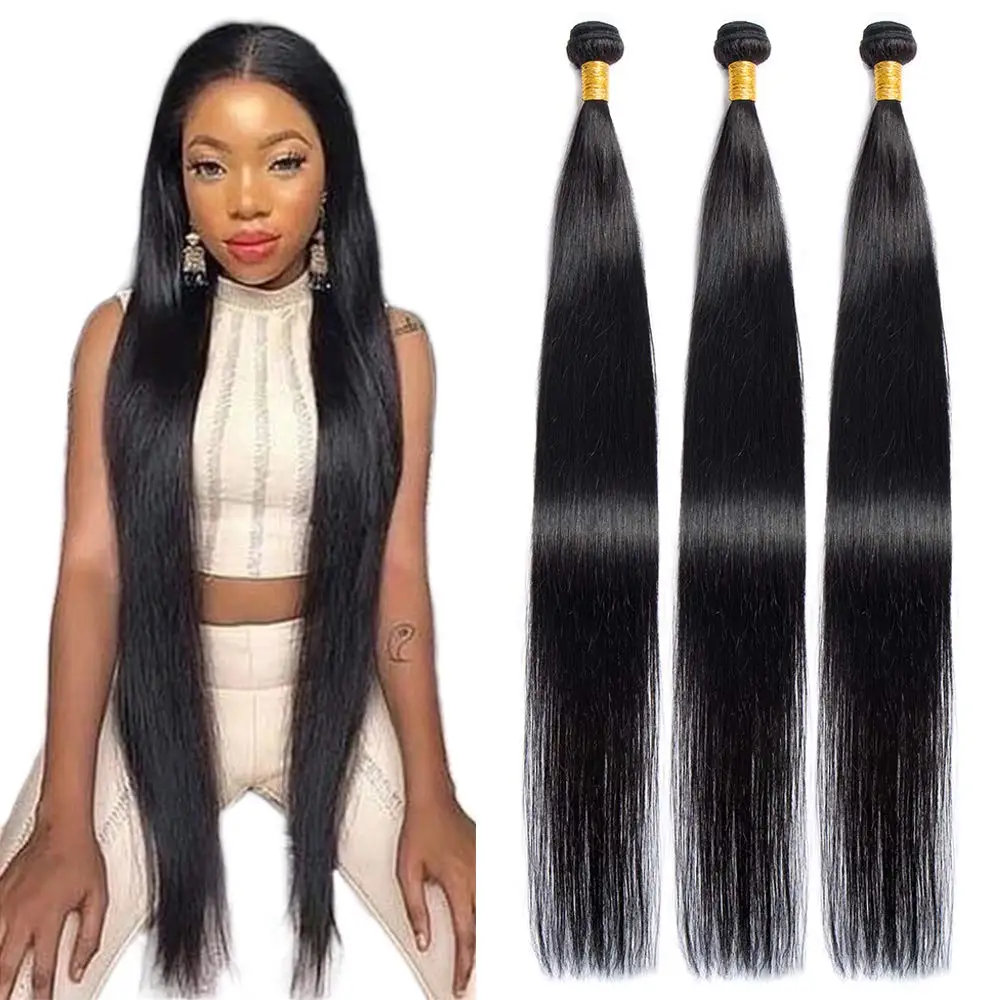 32 34 36 40 inch  12A Brazilian Virgin Straight Hair Vendor Cuticle Aligned Can Be Dyed and Bleached
