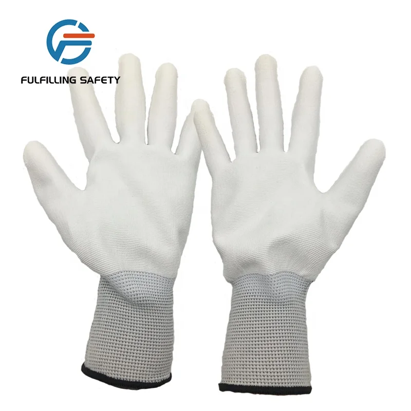 13 gauge polyester lining palm polyurethane coated glove