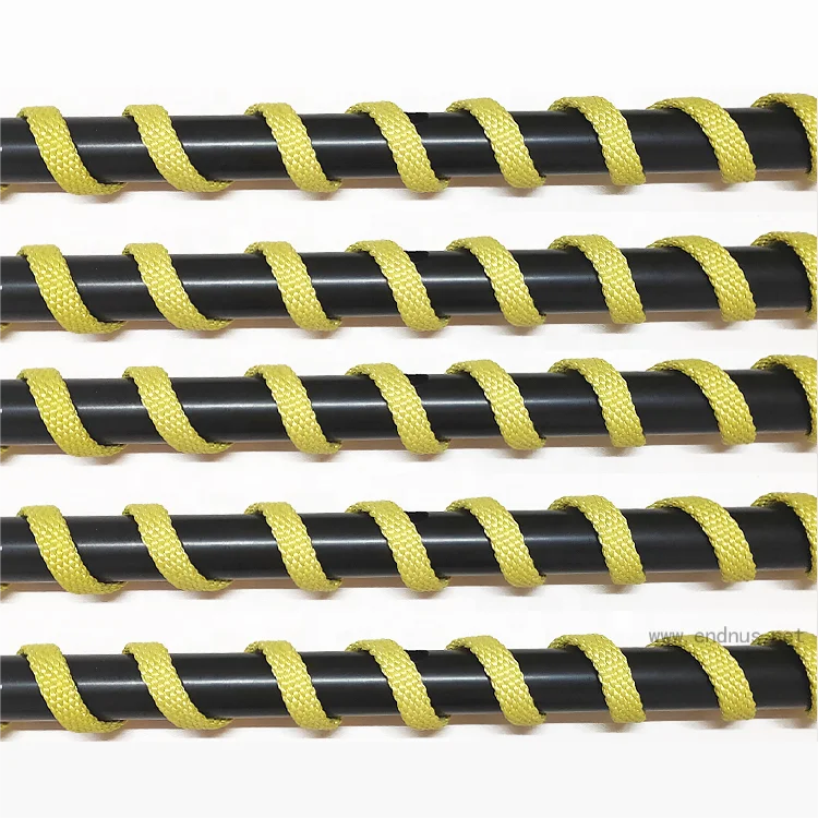 Heat Resistant Roll Wrapper 10mm*3mm Para Aramid Flat Roller Rope For Glass Tempering Furnace