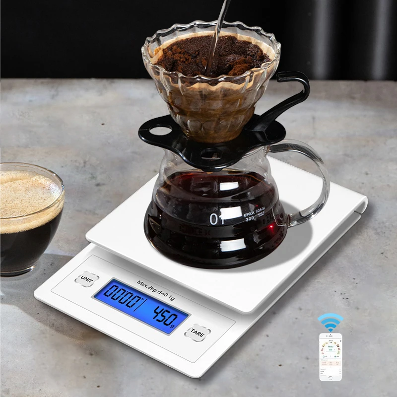 High Precision Single Point Strain Gauge Sensor Full ABS Plastic Digital Coffee Timer Smart Scale For Coffee Bean