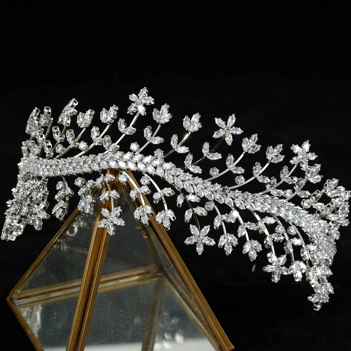 Popular Stylish Elegant Full Zircon Zirconia Women Headband Headpiece Tiara Crown Wedding Bridal