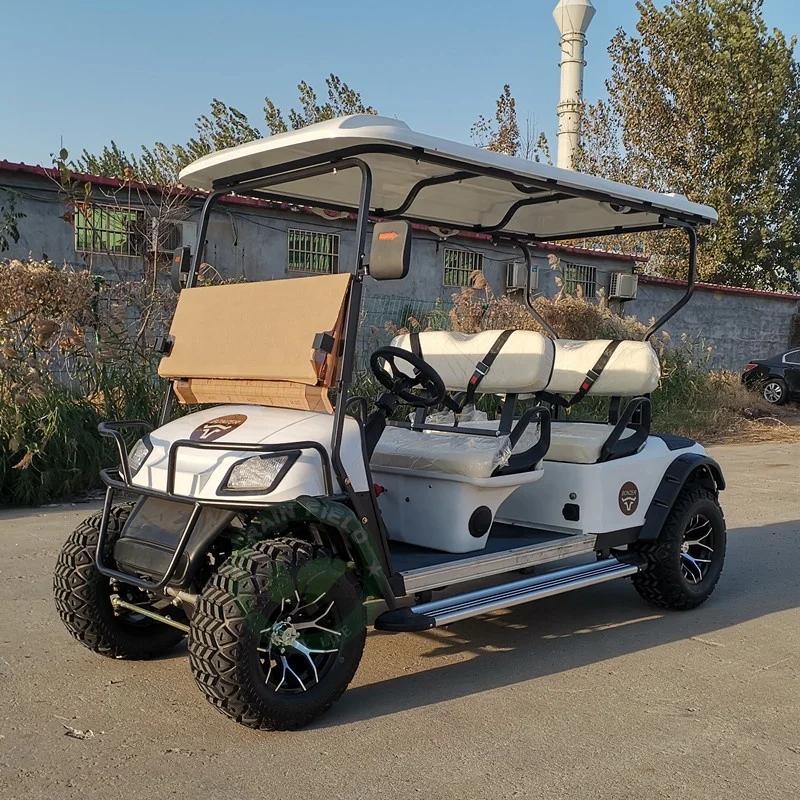 Chinese Custom 4 Seater  4 wheels  Folding Golf Carts Electric Golf Cart 48 Volt Golf Cars buggy
