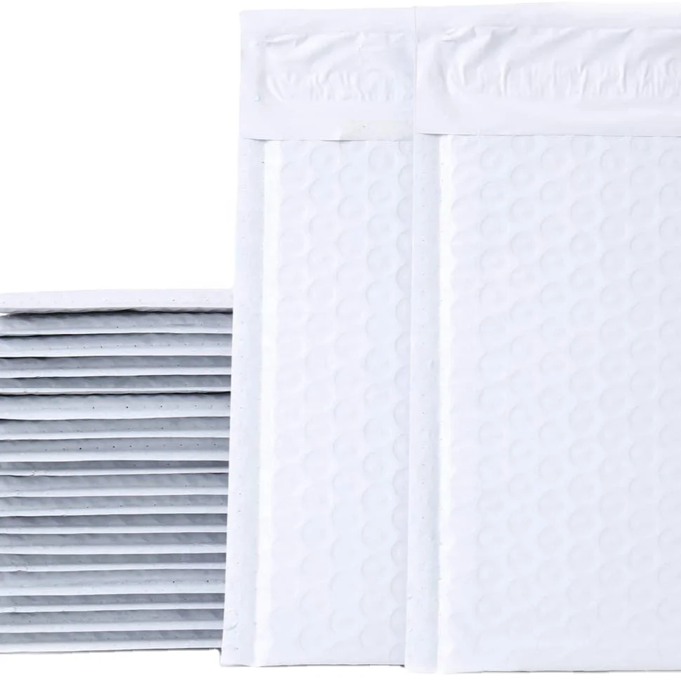 Custom White Water Proof Shock Resistance Co-extruded Bubble Mailer Cheap Mailing Courier Mailer Postal Satchels Bubble Mailers