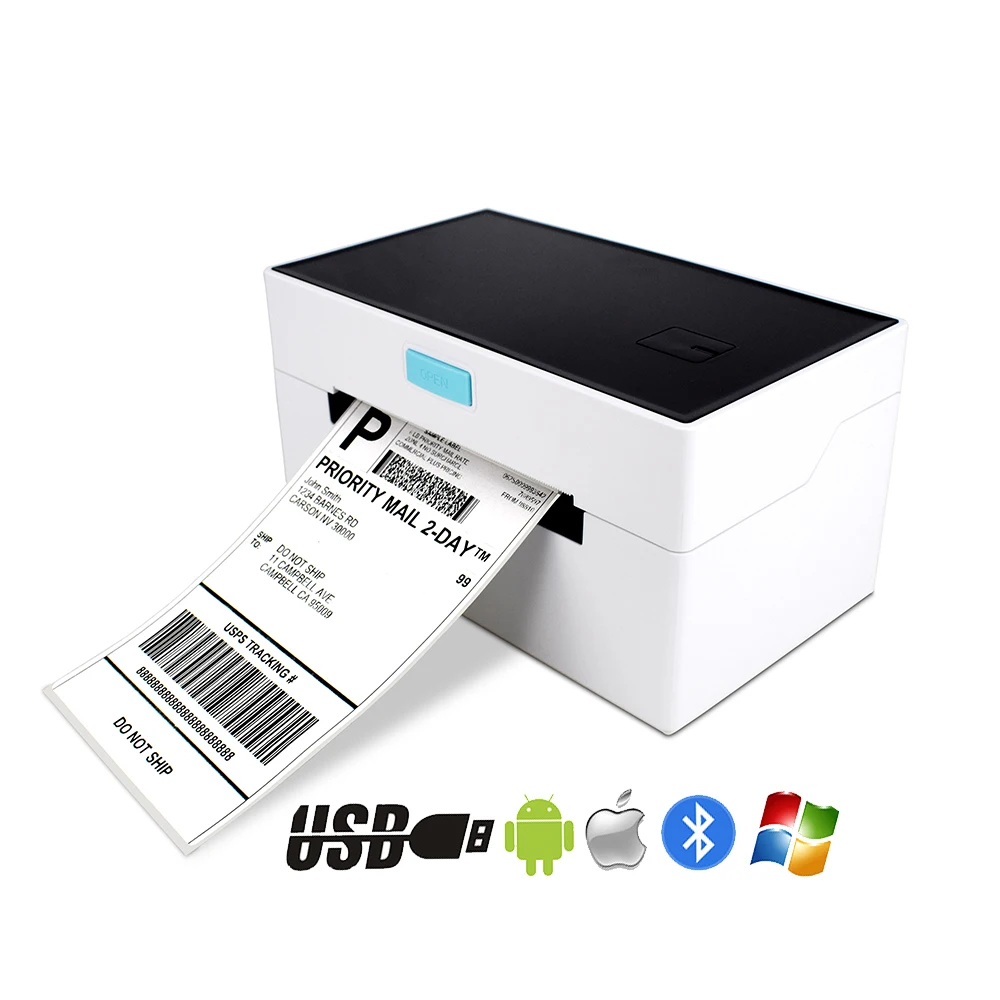 4 Inch USB Port Thermal Barcode Printer compatible with Windows Mac Android iOS Barcode Printer