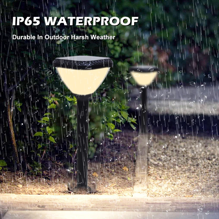 Garden Square Pillar Lamp Ip65 Waterproof Outdoor Fence Yard Lawn Deck Led Solar Post Light