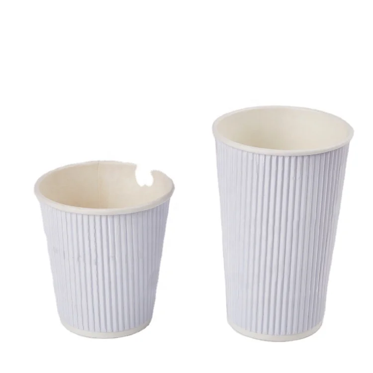 Ripple Wall Coffee Paper Cups Disposable Corrugated Paper Cup Disposable Paper Cups 12 OZ