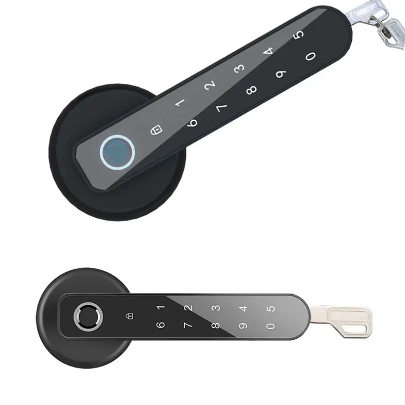 Single latch dead bolt digital smart door lock passcode biometric home wooden bedroom electronic fingerprint door handle lock