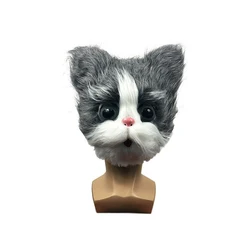 Cute Cat Mask Halloween Novelty Costume Party Full Head Mask 3D Realistic Animal Cat Head Mask Cosplay Props