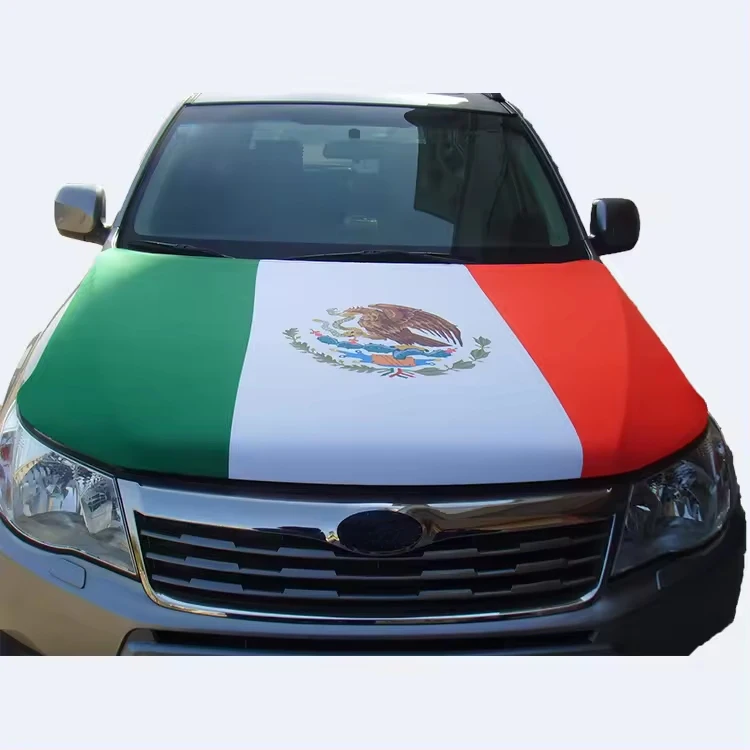 Custom Qatar Mexico Flag Car Engine Hood Cover for Football Fans