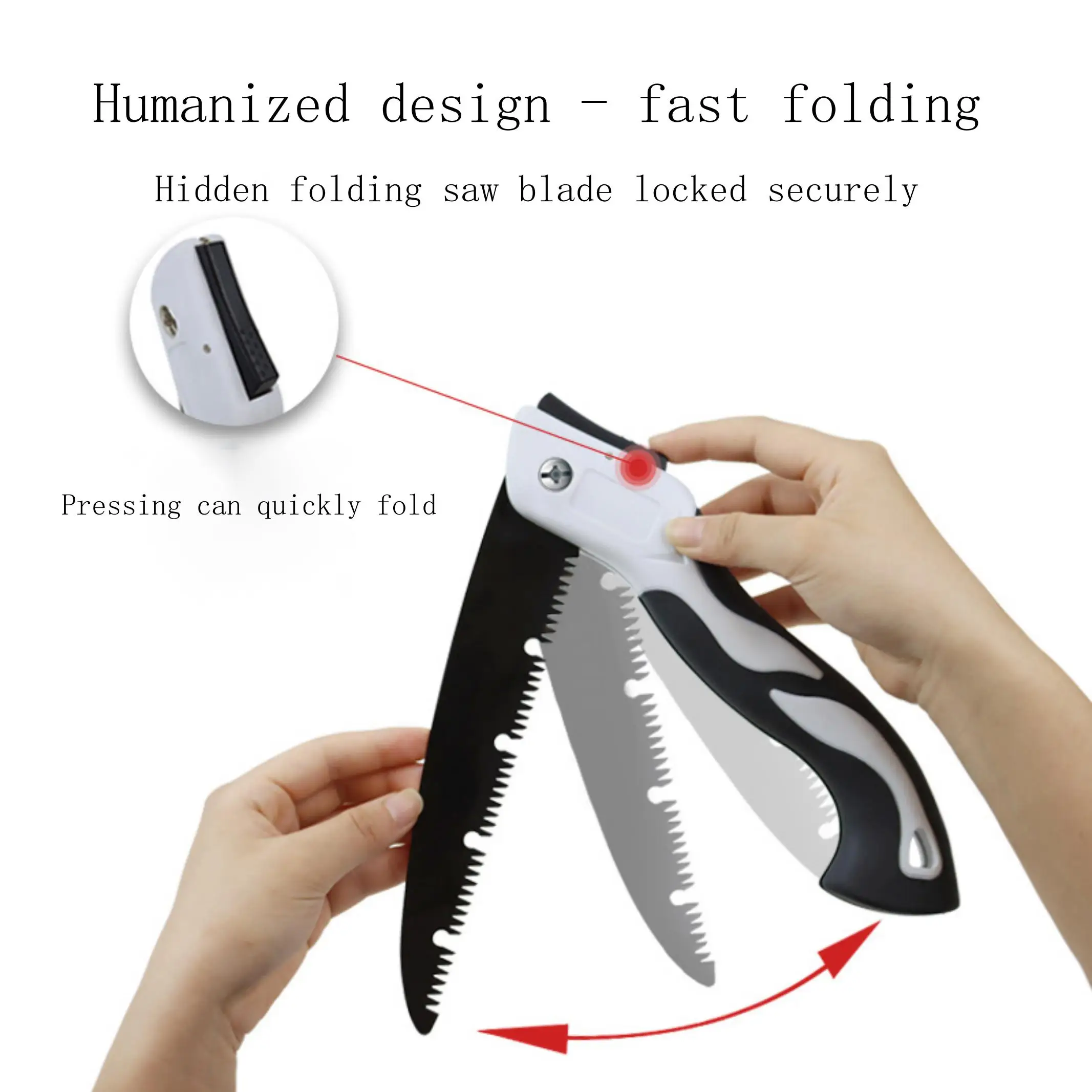 Foldable manual felling saw for home and portable garden pruning saw