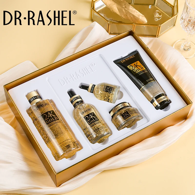New Arrival DR RASHEL 24K Gold Anti Aging 5pcs Skin Care Set