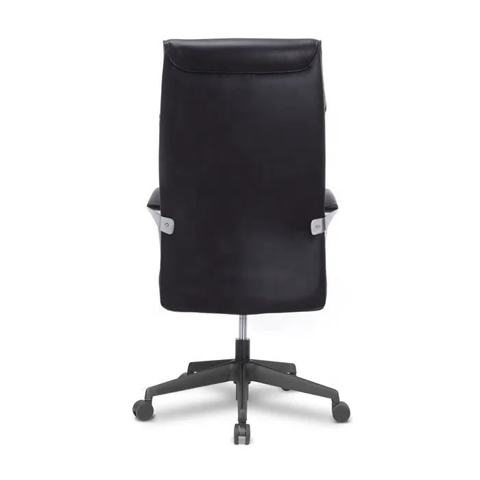 
PU leather adjustable height black soft armrests revolving boss chair with tilt 