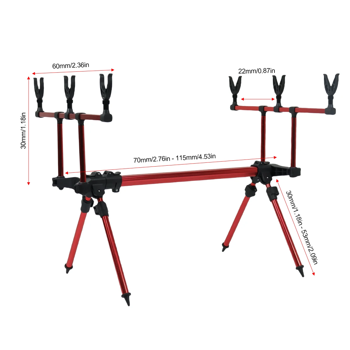 High Quality Adjustable 3 Rod 4 Rod Aluminum Rod Holders With Bag For Carp Fishing Tackle