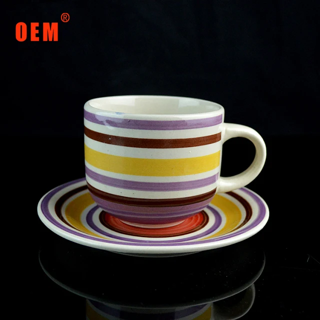 high quality ceramic cup and saucer with flower prints low price