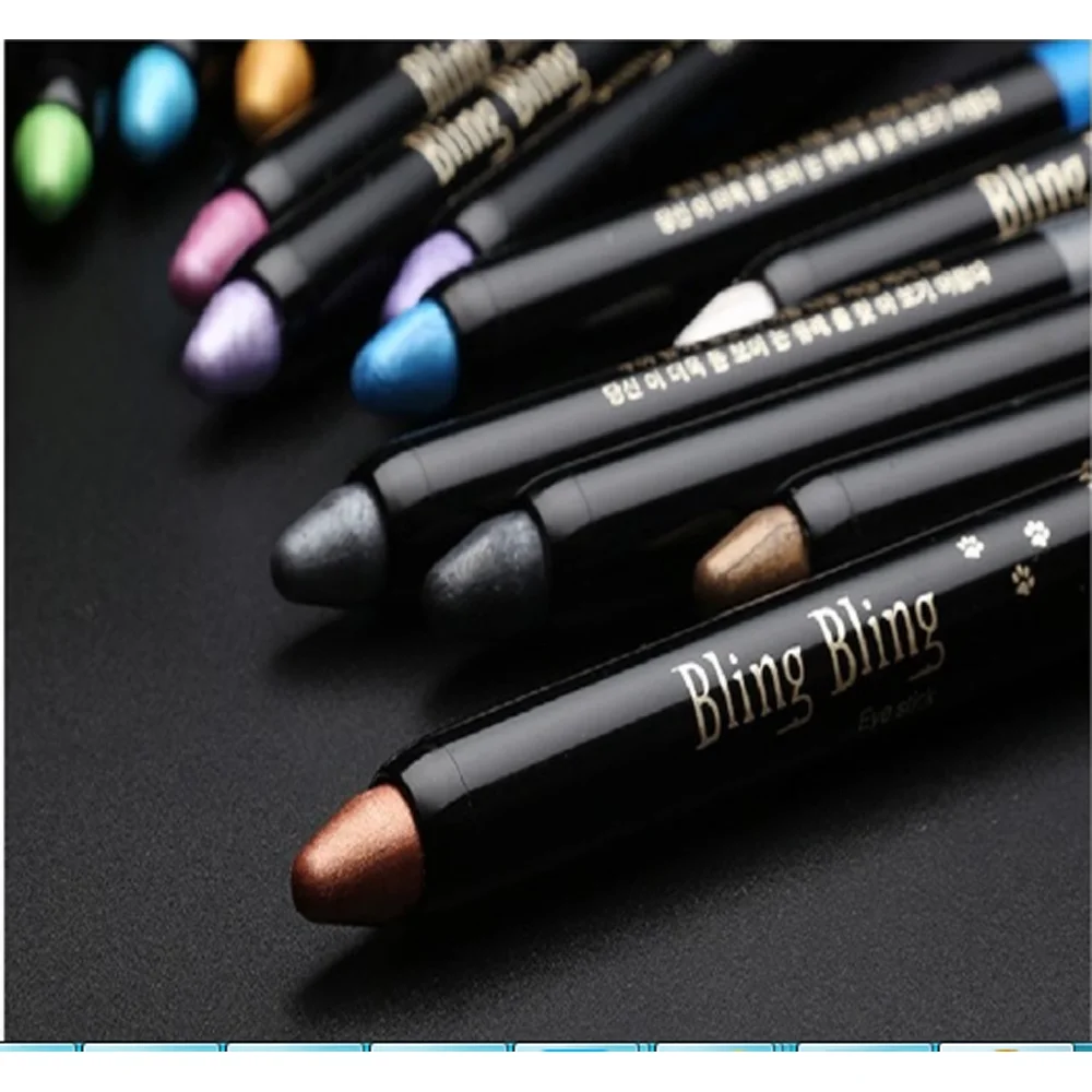 15 Color Highlighter Eyeshadow Pencil Waterproof Glitter Matte Nude Eye Shadow Makeup Pigment Cosmetics White Eyeliner Pen