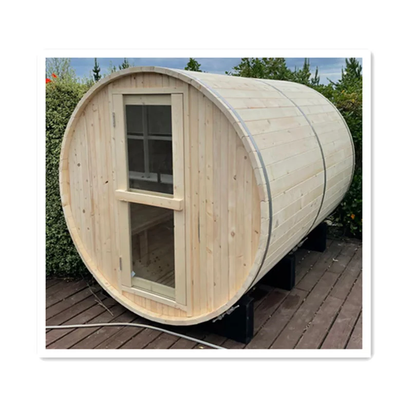 Round Barrel Sauna  Outdoor Sauna  High End Sauna