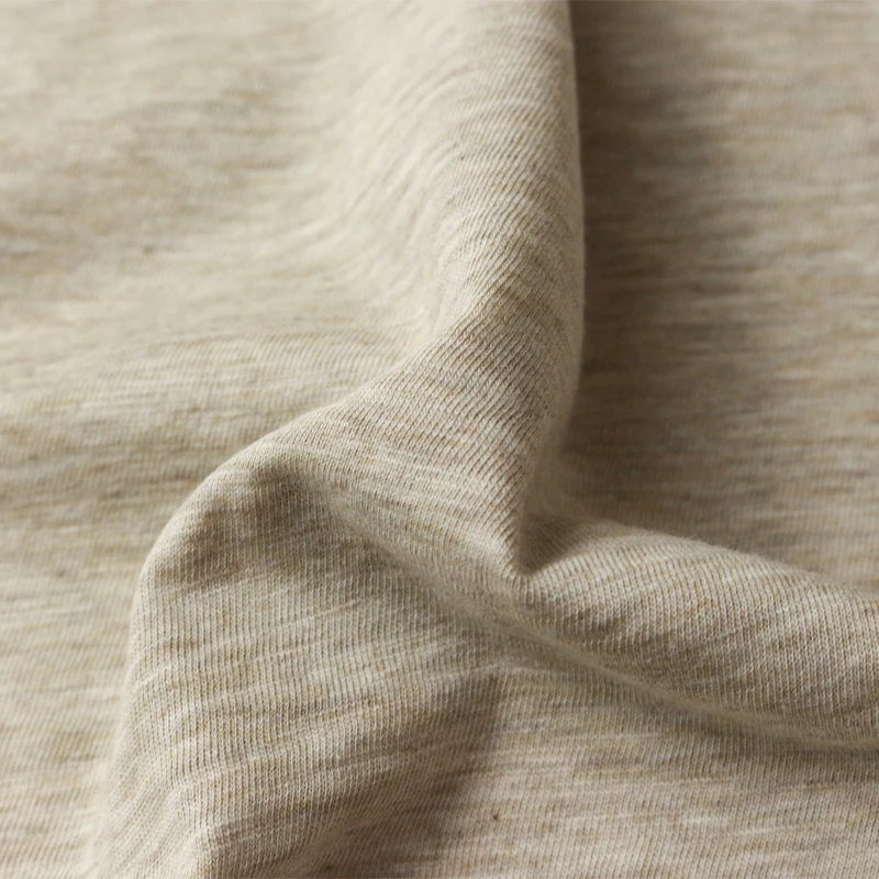 Custom Organic Textiles 100% Pima Cotton Slub Jersey Breathable Wicking Knit Fabric for t Shirt Clothing