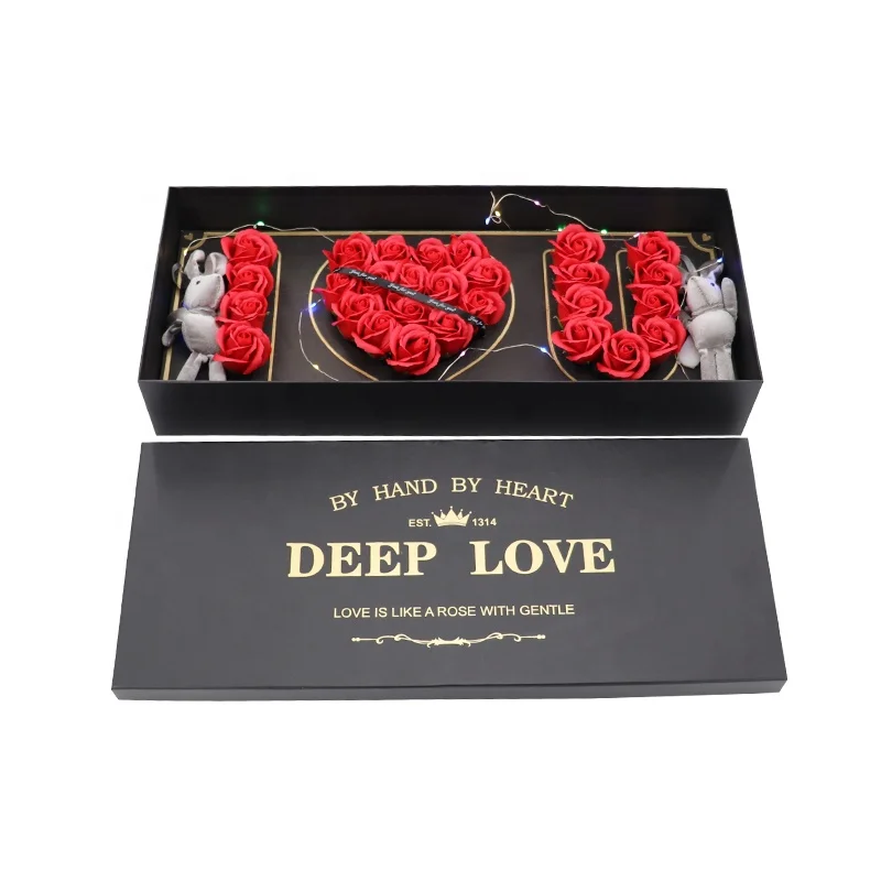 
Wholesale Custom Luxury Cardboard Deep Love Rectangle Heart Roses I LOVE YOU Mom Gift Box For Mothers Day Flower Boxes 
