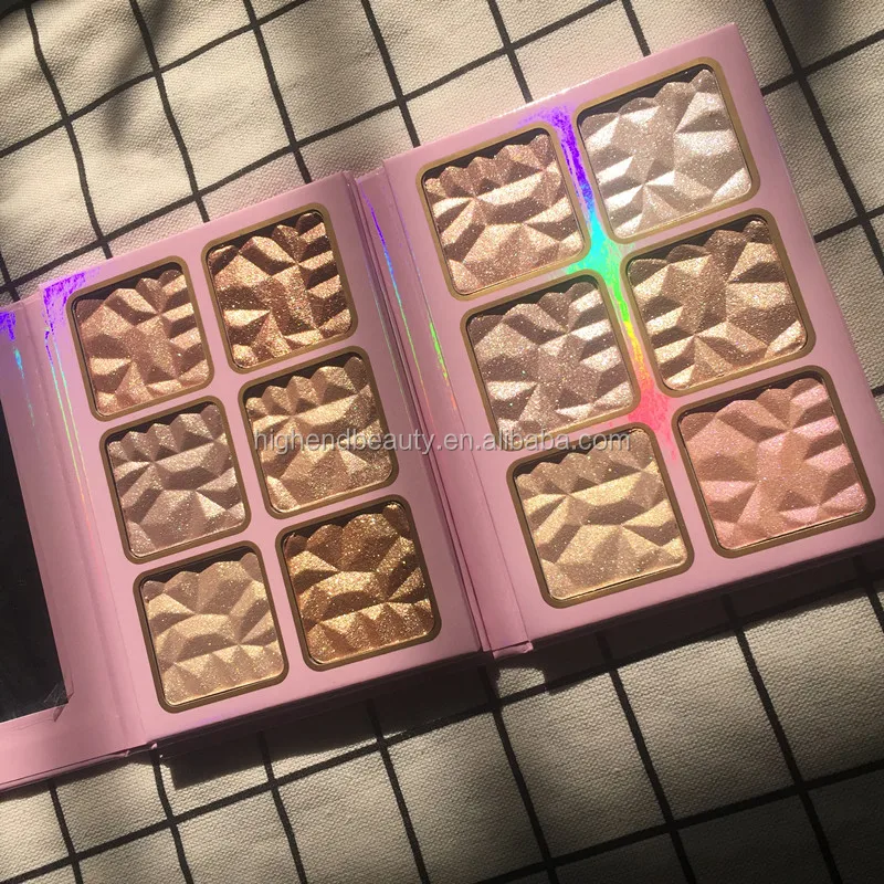 
OEM Pressed Powder make your own brand make up bronzer highlighters makeup 6 shade highlighter palette 