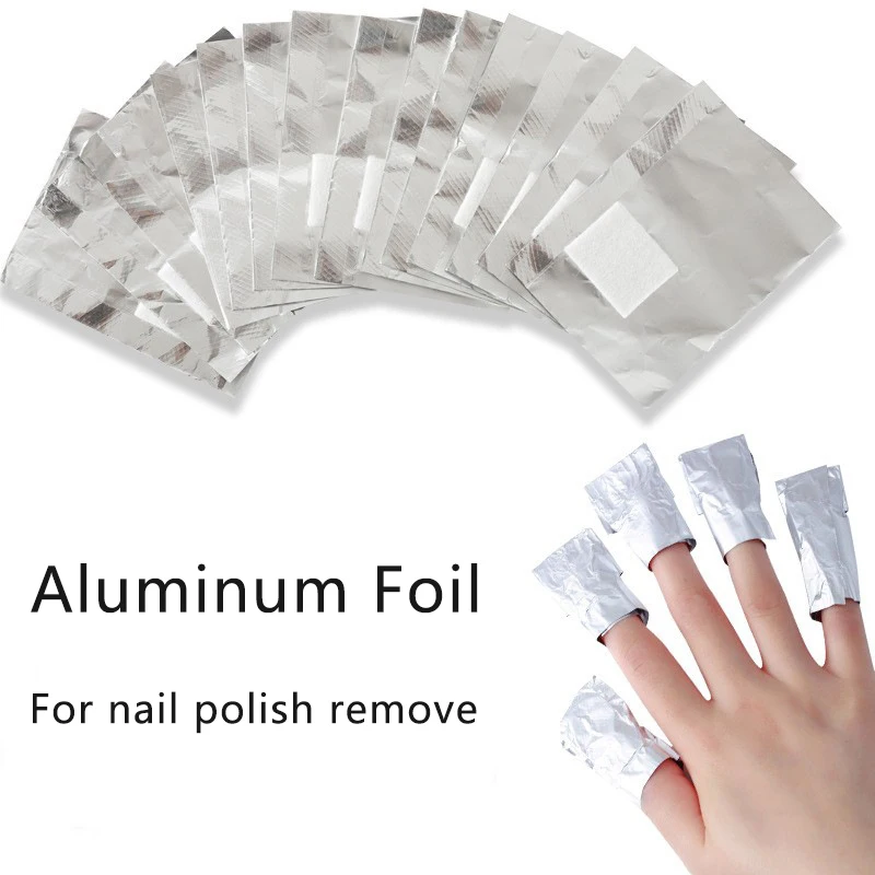 50/100Pcs/Bag Aluminium Foil Nail Art Soak Off Polish Nail Removal Wraps Nail Towel Gel Polish Remover Manicure Tool