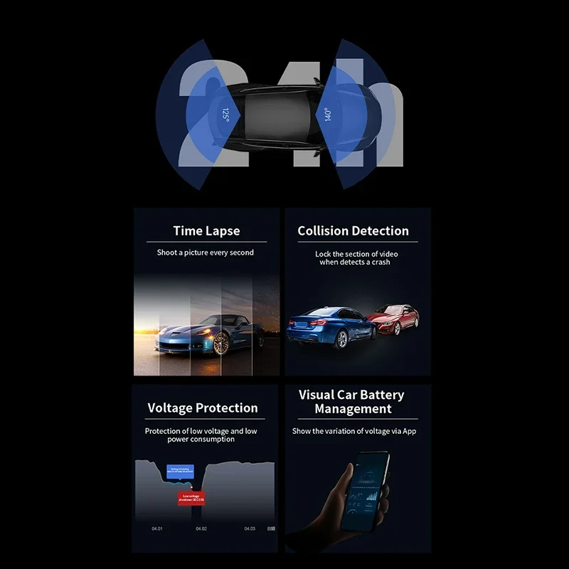 DDPAI Oem X5 Pro 2160P Dual Car Dash Camera Recorder Sony IMX415 4K  GPS Tracking Wifi DVR 24H Parking Protector Dash Cam