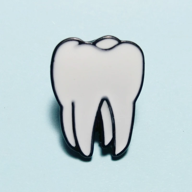 Badge manufacturer wholesale custom hard soft enamel pins dentist jewelry brooch teeth lapel pin tooth enamel pins