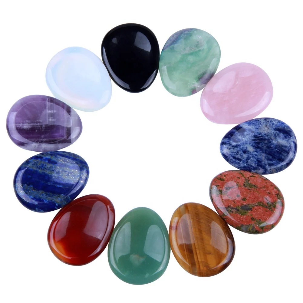 Custom colorful natural worry stone tumb stone gemstone